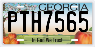GA license plate PTH7565