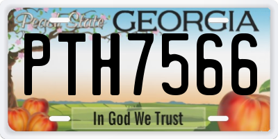 GA license plate PTH7566