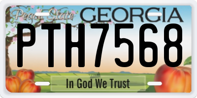 GA license plate PTH7568