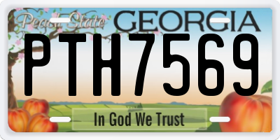 GA license plate PTH7569
