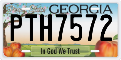 GA license plate PTH7572