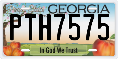 GA license plate PTH7575