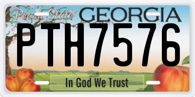 GA license plate PTH7576