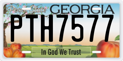 GA license plate PTH7577