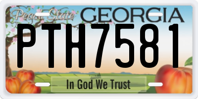 GA license plate PTH7581
