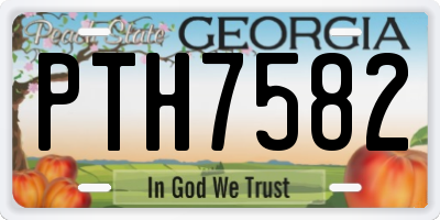 GA license plate PTH7582