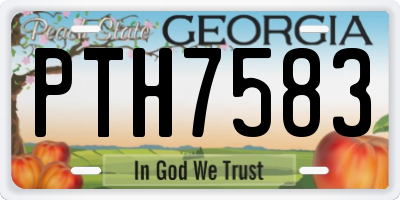 GA license plate PTH7583