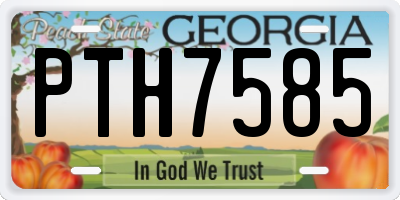 GA license plate PTH7585