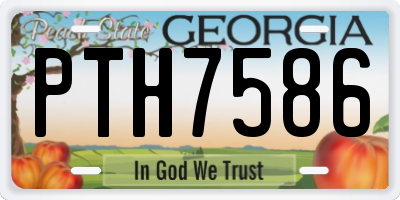 GA license plate PTH7586
