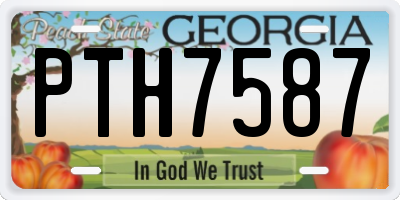 GA license plate PTH7587