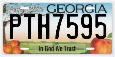 GA license plate PTH7595