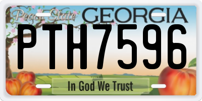 GA license plate PTH7596