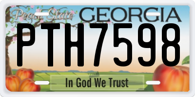 GA license plate PTH7598