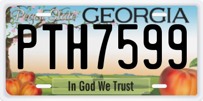 GA license plate PTH7599