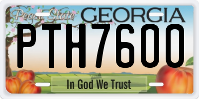 GA license plate PTH7600