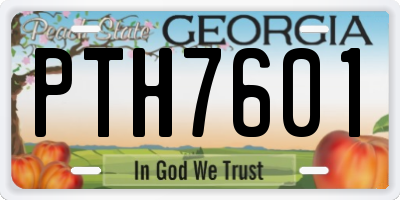 GA license plate PTH7601