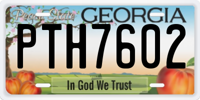 GA license plate PTH7602