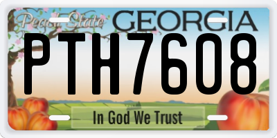 GA license plate PTH7608