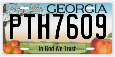 GA license plate PTH7609