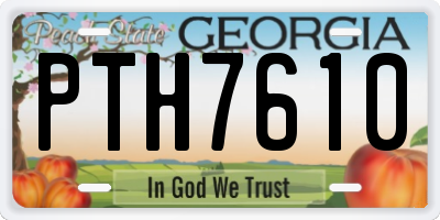 GA license plate PTH7610