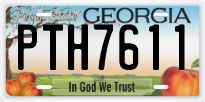 GA license plate PTH7611