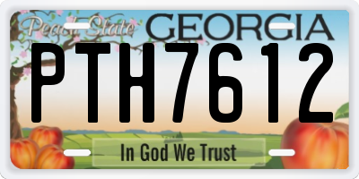 GA license plate PTH7612