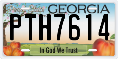 GA license plate PTH7614