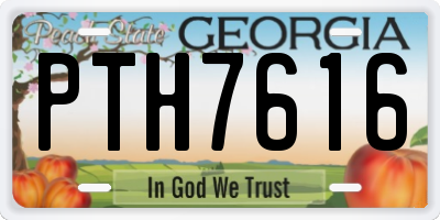 GA license plate PTH7616