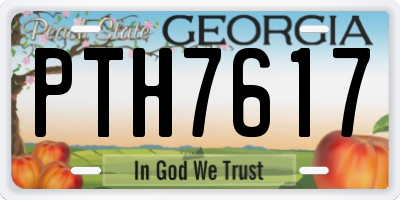 GA license plate PTH7617
