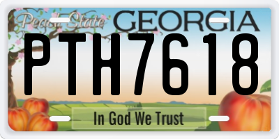 GA license plate PTH7618