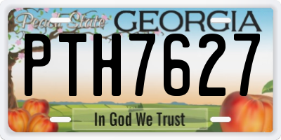 GA license plate PTH7627