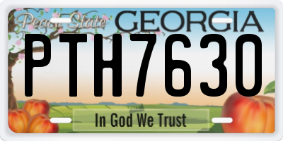 GA license plate PTH7630