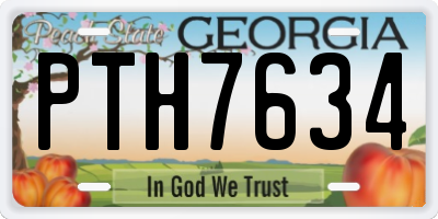 GA license plate PTH7634