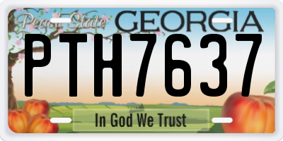 GA license plate PTH7637
