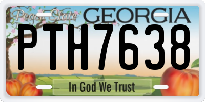 GA license plate PTH7638