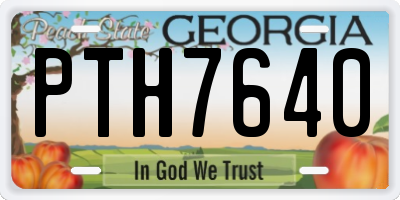 GA license plate PTH7640