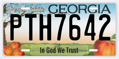 GA license plate PTH7642