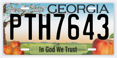 GA license plate PTH7643