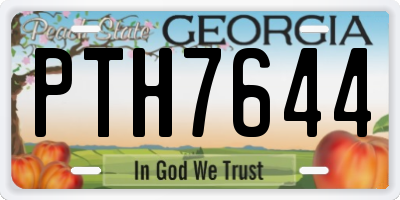GA license plate PTH7644