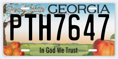 GA license plate PTH7647