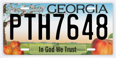 GA license plate PTH7648