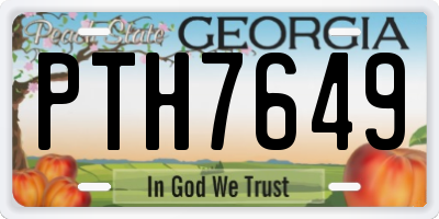 GA license plate PTH7649
