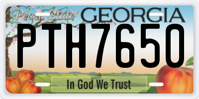 GA license plate PTH7650
