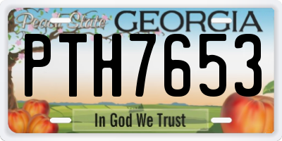 GA license plate PTH7653