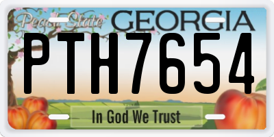 GA license plate PTH7654