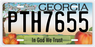 GA license plate PTH7655
