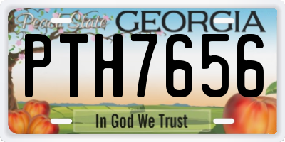 GA license plate PTH7656