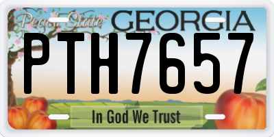 GA license plate PTH7657