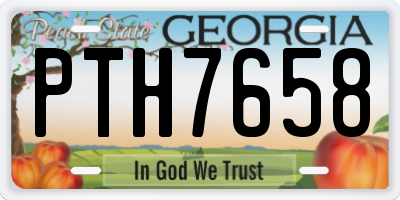 GA license plate PTH7658