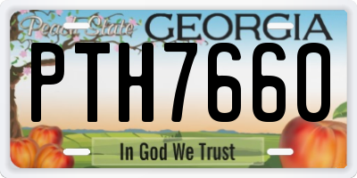 GA license plate PTH7660